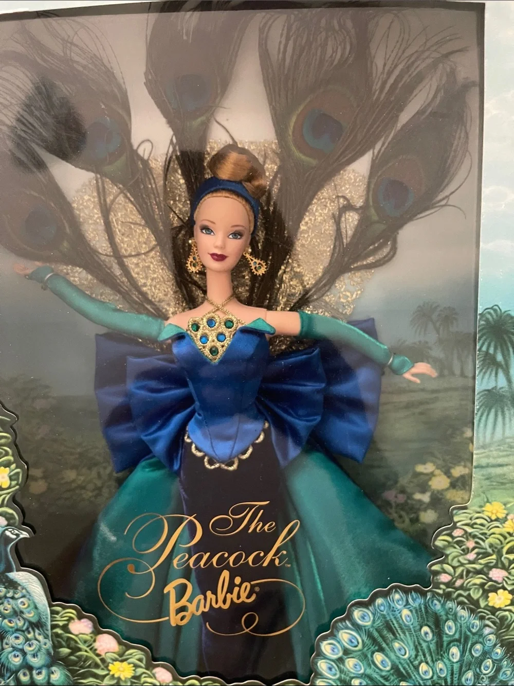 Barbie Peacock Doll in Teal, Blue & Gold Ensemble